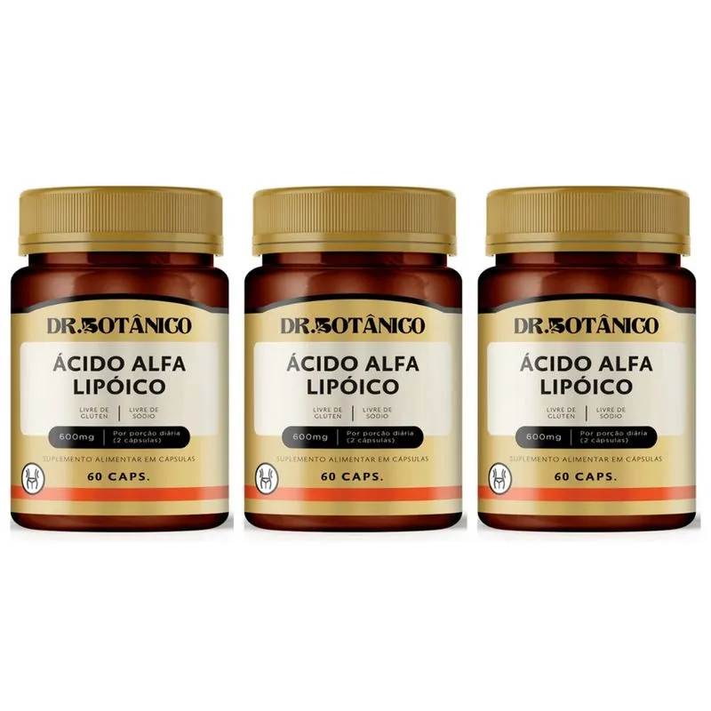 Suplemento acido alfa lipoico 600MG - kit 3 un dr. botanico
