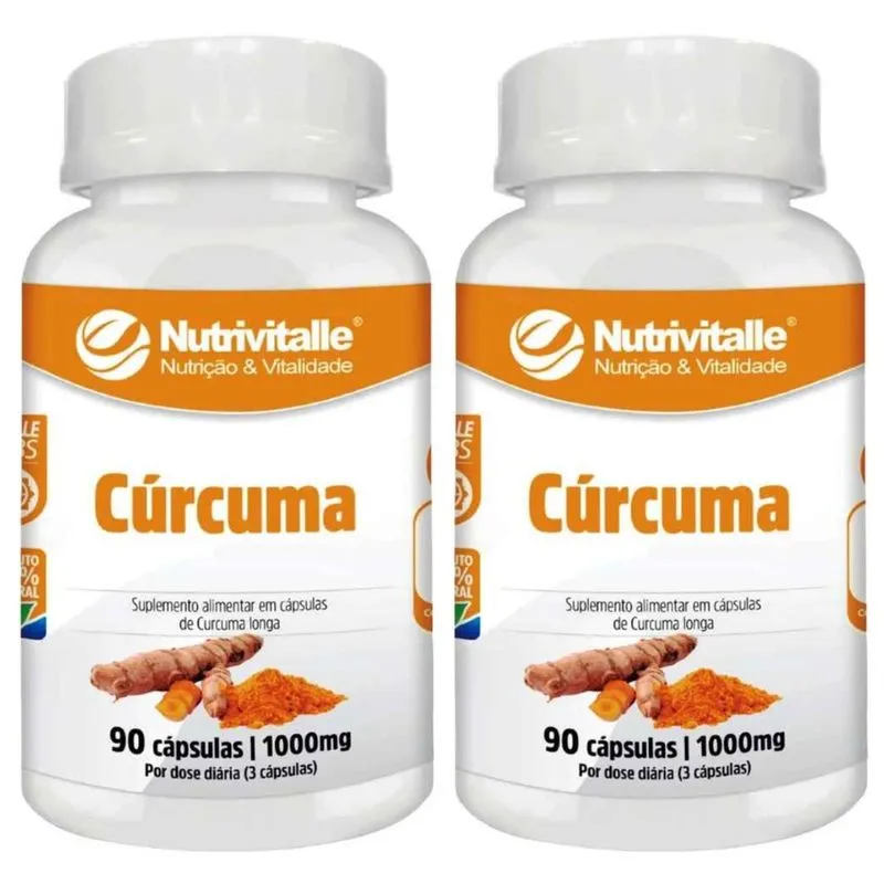 Kit 2 un - curcuma 1000MG 90 capsulas nutrivitalle