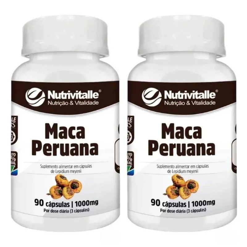 Kit 2 un - maca peruana 1000MG 90 capsulas nutrivitalle
