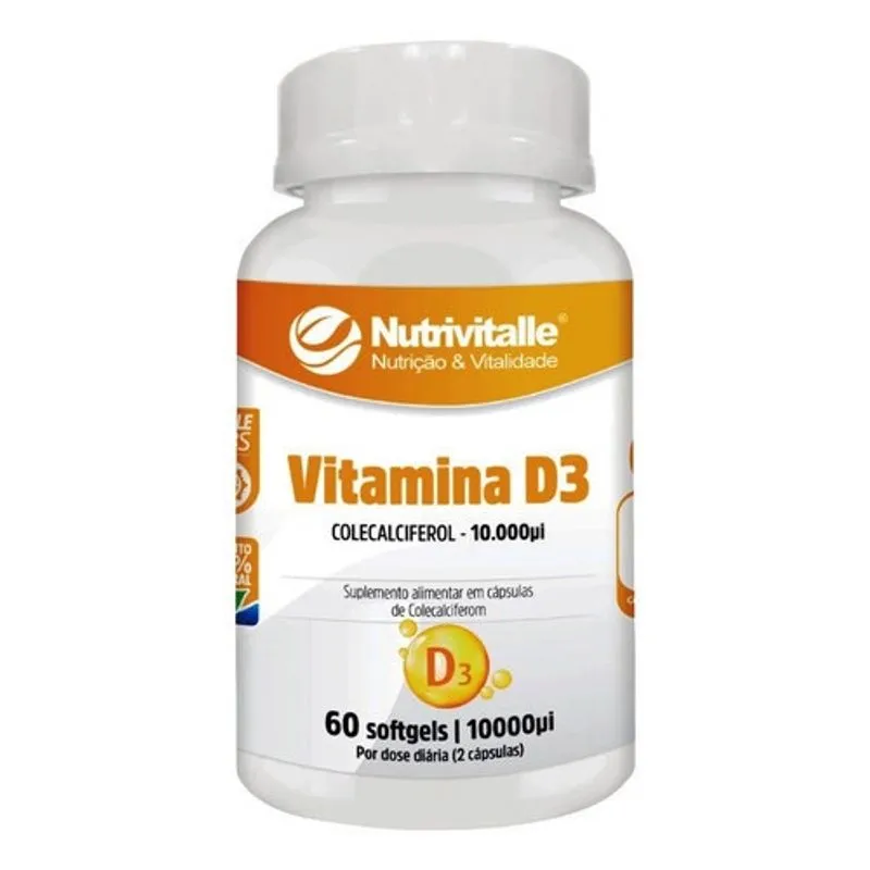 Kit 2 un - vitamina D3 1000UI 60 capsulas - nutrivitalle