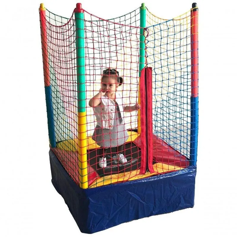 Cama Elástica Henri Trampolim 1,00x1,00m Multicolorida C/ziper Preta