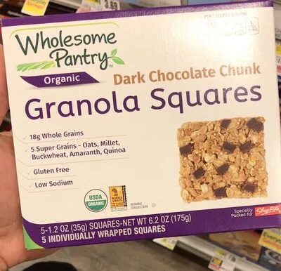 Dark chocolate chunk granola squares