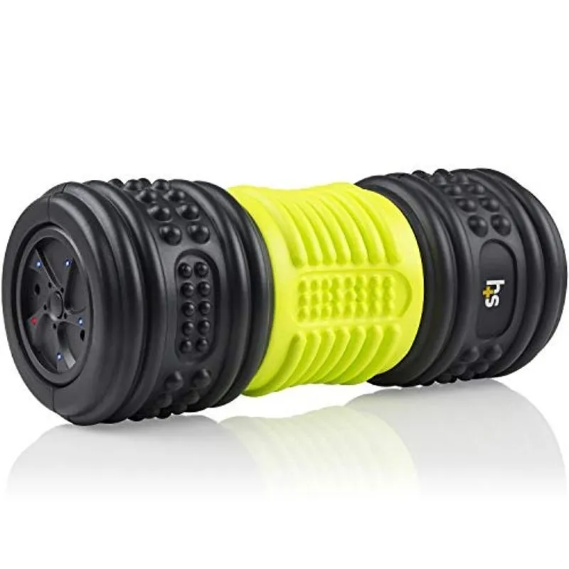 Rolo de espuma vibratória HealthSmart, rolo de massagem elegível fsa e hsa e rolo muscular para exercício e fisioterapia com vibrações de quatro velocidades e massagem profunda nos tecidos, densidade