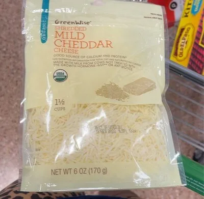 Shredded mild cheddar cheese