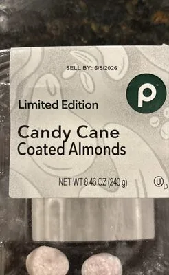 Candy cane coated almonds