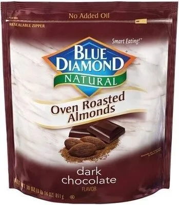 Blue diamond oven roasted almonds dark chocolate