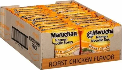 Roast chicken ramen noodles soup