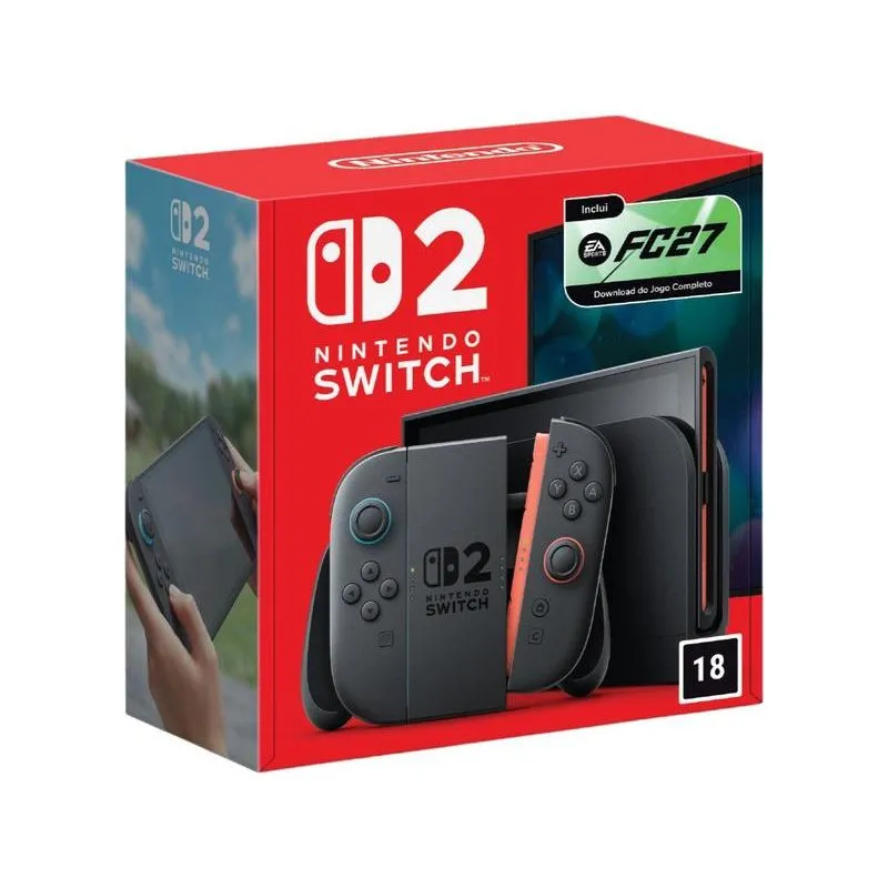 Nintendo Switch 2 2026 256GB 2 Controles Joy-Con 2 Preto com EA Sports FC 27 Pré Venda