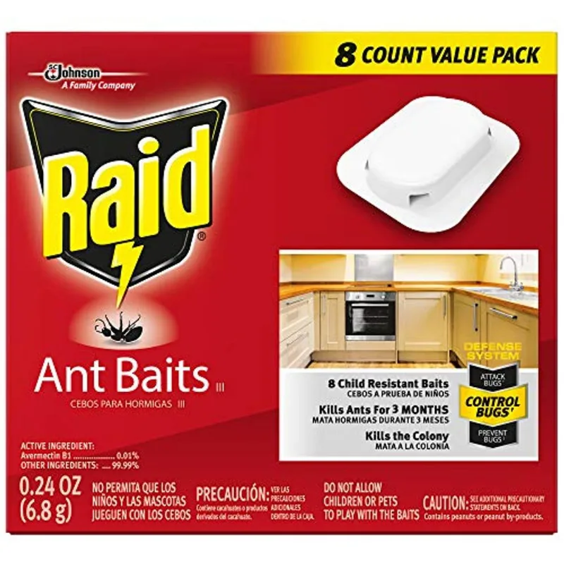 Raid Ant Killer Iscas, Para Uso Doméstico, Resistente À Criança, 8 Contagem
