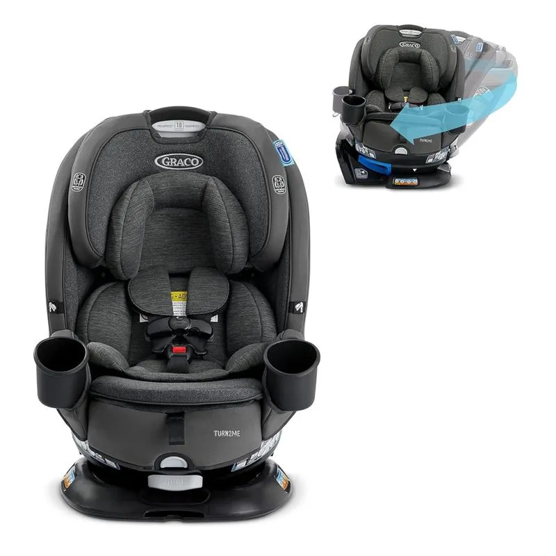 Cadeira De Bebe Para Carro 3 Em 1 Com Rotação De 360°, Reforço De Encosto Alto, Para Recém-nascidos E Crianças De Até 45kg, Graco Turn2me, Cinza