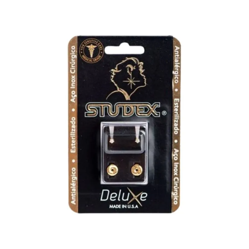 Brinco Studex Deluxe Zirconia Grande Dourado