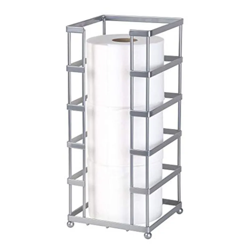 Richards Standing Square Toilet Paper Reserve Para Banheiro Design Decorativo Robusto Enferrujado Acabamento Cromado Livre De Aço, 5.94 X 5.