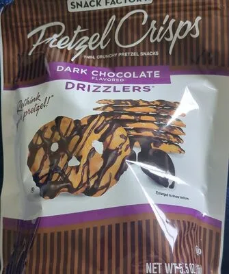 Snack factory pretzel crisps dark chocolate flavored drizzlers