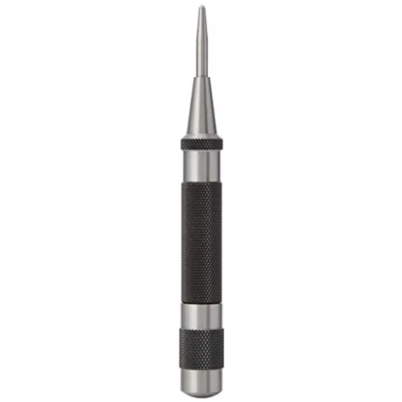 Starrett 18A Automatic Center Punch com Metal de Aço Endurecido, Ferramenta Universal para Maquinistas e Carpinteiros com Tampa Amassada Ajustável para Controlar a Força de Golpe, No. 4 Graduação