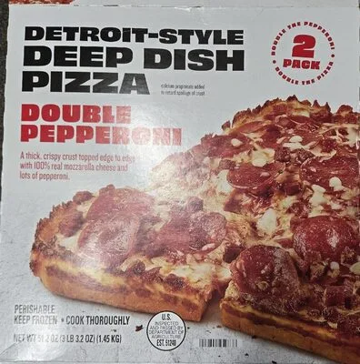 Detroit-Style Deep Dish Double Pepperoni Pizza