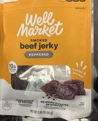 Smoked beef jerky peppered