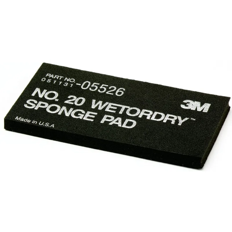 Almofada de esponja 3M Wetordry 20, 05526, 5 1/2 x 2-3/4 pol x 3/8 pol