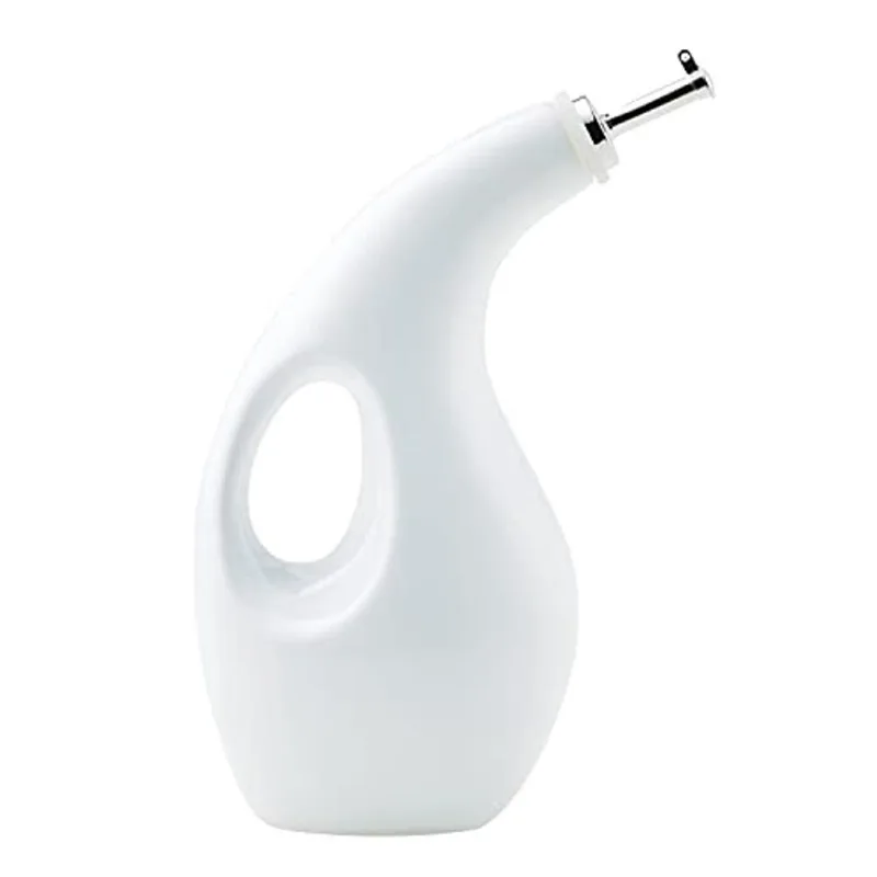 Dispensador de Óleo e Vinagre Cerâmico, Bico Fácil, 680ml, Branco