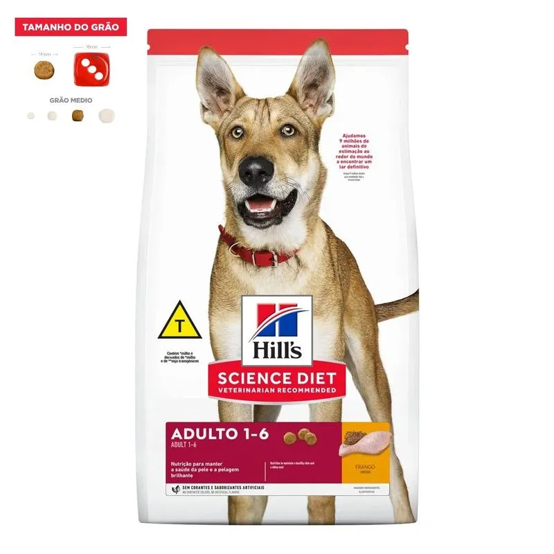 Ração Hills Science Diet para Cães Adultos Grão Médio 6kg