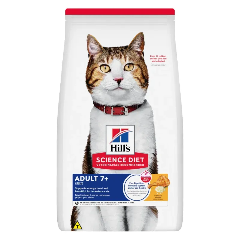 Ração Hill's Science Diet Adulto 7+ para Gatos Idosos Sabor Frango 3,17 kg