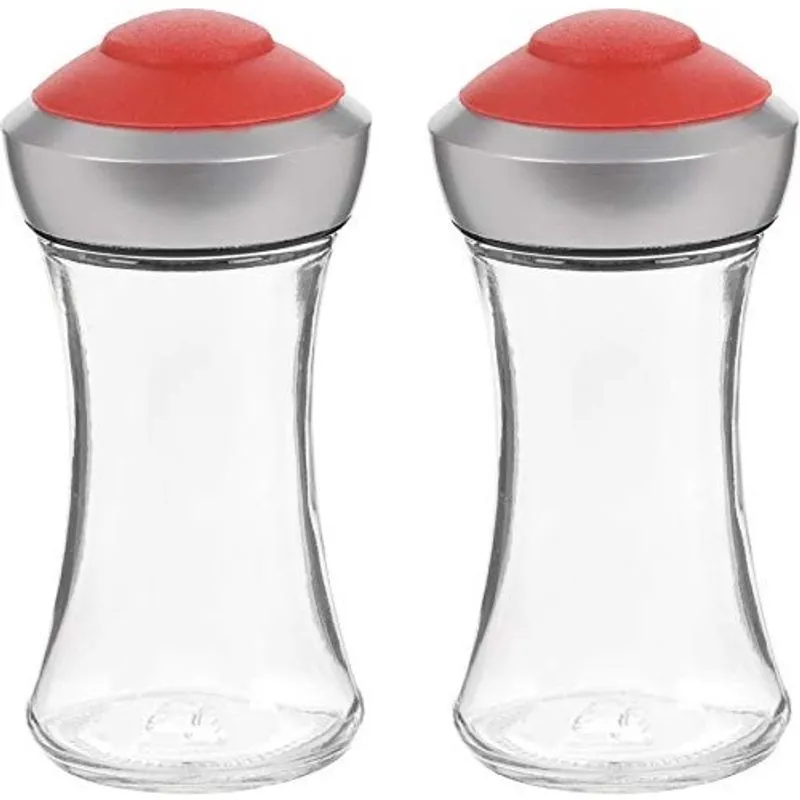 Trudeau Set de 2 Shakers de Mesa Pop de Sal e Pimenta, Pequeno, Vermelho