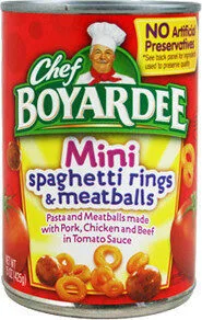 Mini spaghetti rings & meatballs
