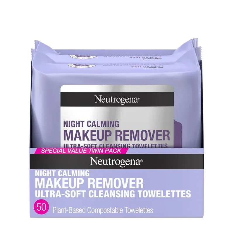 Toalhetes Removedores De Maquiagem Neutrogena Night Calming 25ct X2