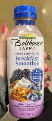 Mixed berry parfait breakfast smoothie