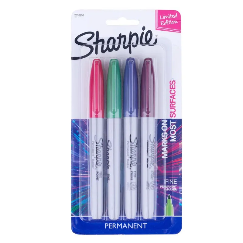 Marcador Permanente Color com 4 Cores Sharpie