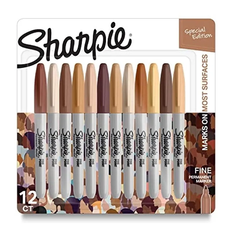 Sharpie Marcadores Permanentes, Cores do Retrato, Ponto Fino, Sortido, Contagem 12