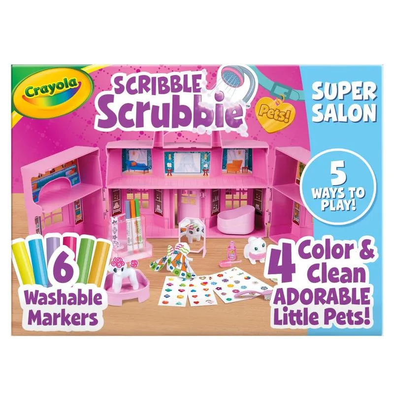 Brinquedo Crayola Scribble Scrubbie Pets Super Salon Com 4 Animais De Estimação