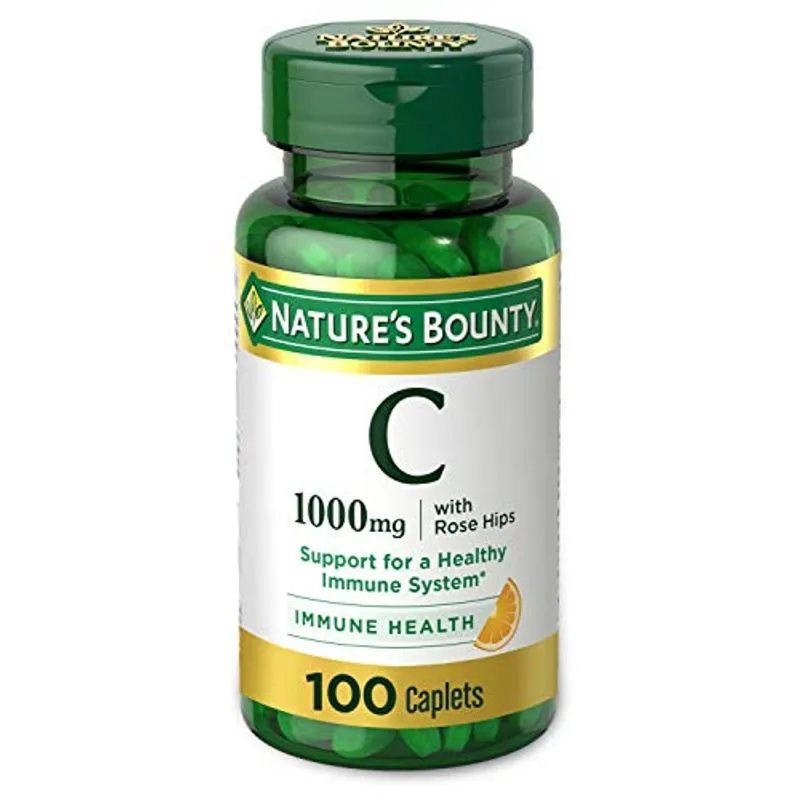 Vitamina C + Rose Hips Pela Nature's Bounty. Vitamina C É Uma Vitamina Líder Para Suporte Imunológico 1000mg 100 Caplets Revestidos
