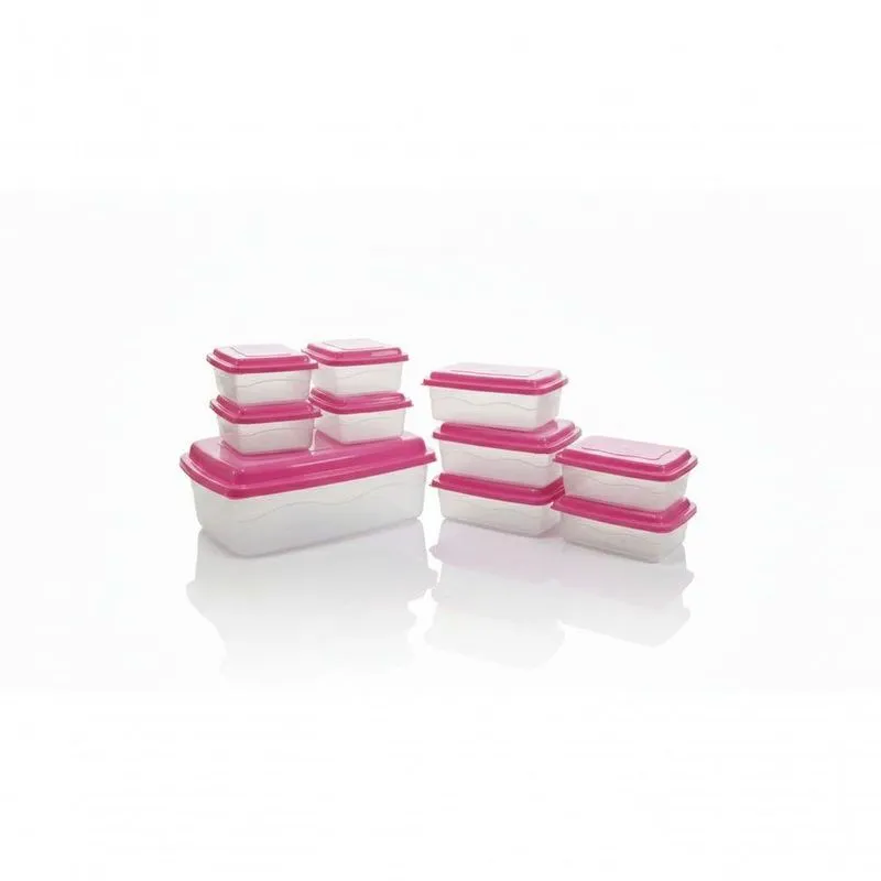 Kit 10 Organizadores Plásticos Multiuso Reforçado Rosa BPA Free 580ML 925ML 4L