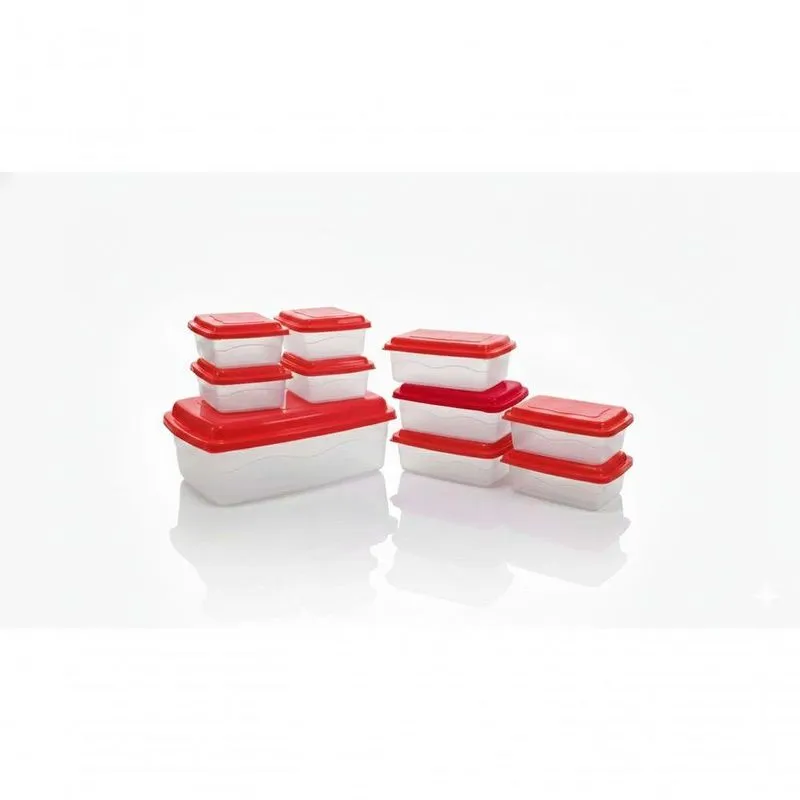 Kit 10 Organizadores Plásticos Multiuso Reforçado 3 Tamanhos Vermelho