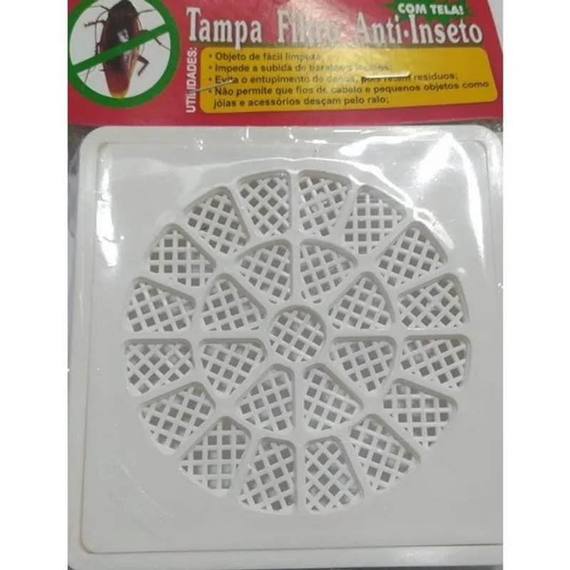 Ralo E Grelha Anti Inseto Com Tela 10cm D'rose Para Banheiro e Jardins.