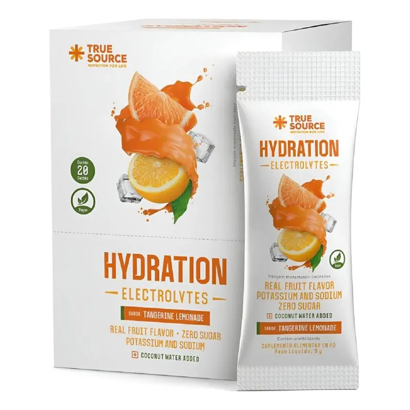 Hydration Electrolytes Tangerina 20 Sachês True Source