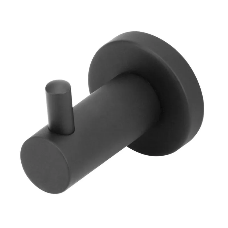 Porta Toalha Cabide Banheiro Inox Luxo Preto/Black Metal