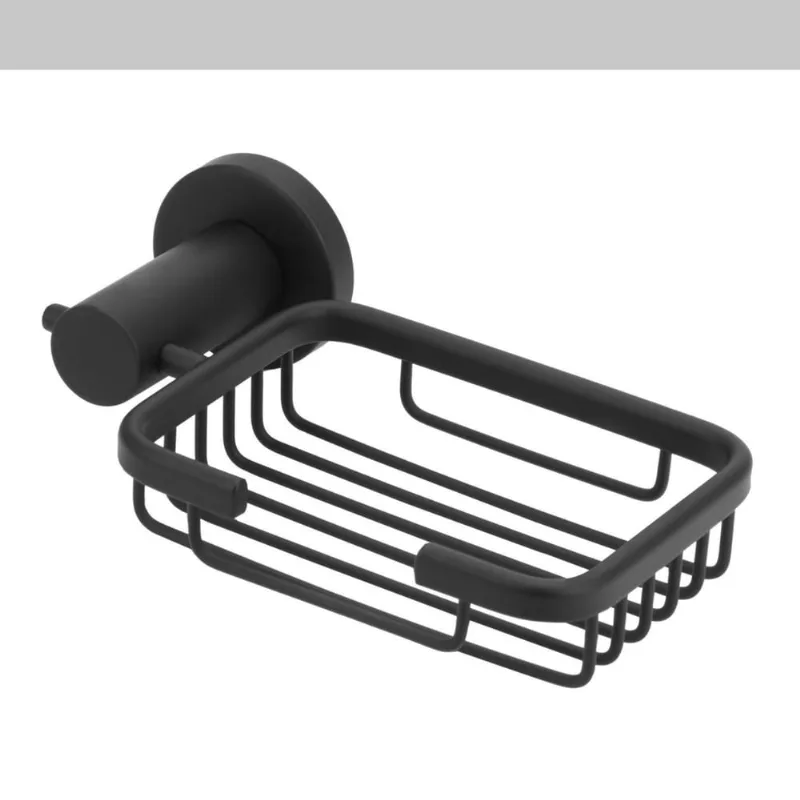 Porta Sabonete Saboneteira Inox Luxo Banheiro Preto/Black
