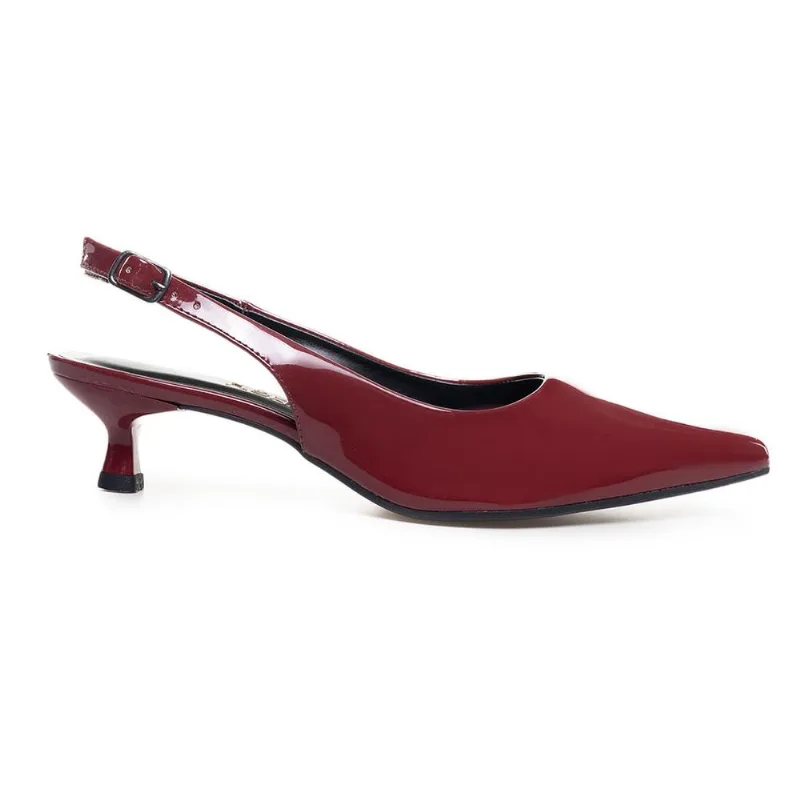 Scarpin M Shuz Envernizado Vermelho Feminino 36