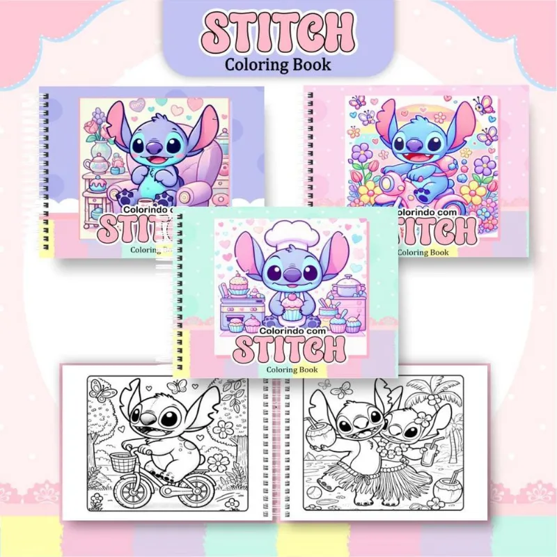 Livro De Colorir Stitch Estilo Bobbie Goods 50 Folhas 180g