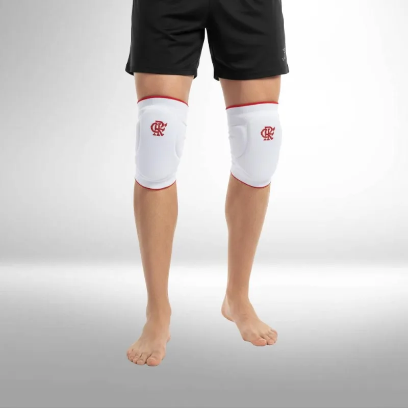 Joelheira Slide Flamengo Branco P Knit 3D Espuma 12Mm Proteç