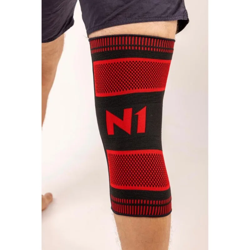 Joelheira Training Preto E Vermelho Gg Flamengo Knit 3D Comp