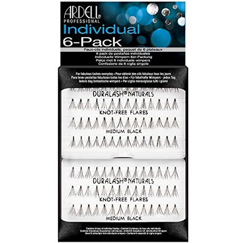 Pack De 6 Ardell Flares Individuais Sem Nó Médio Preto