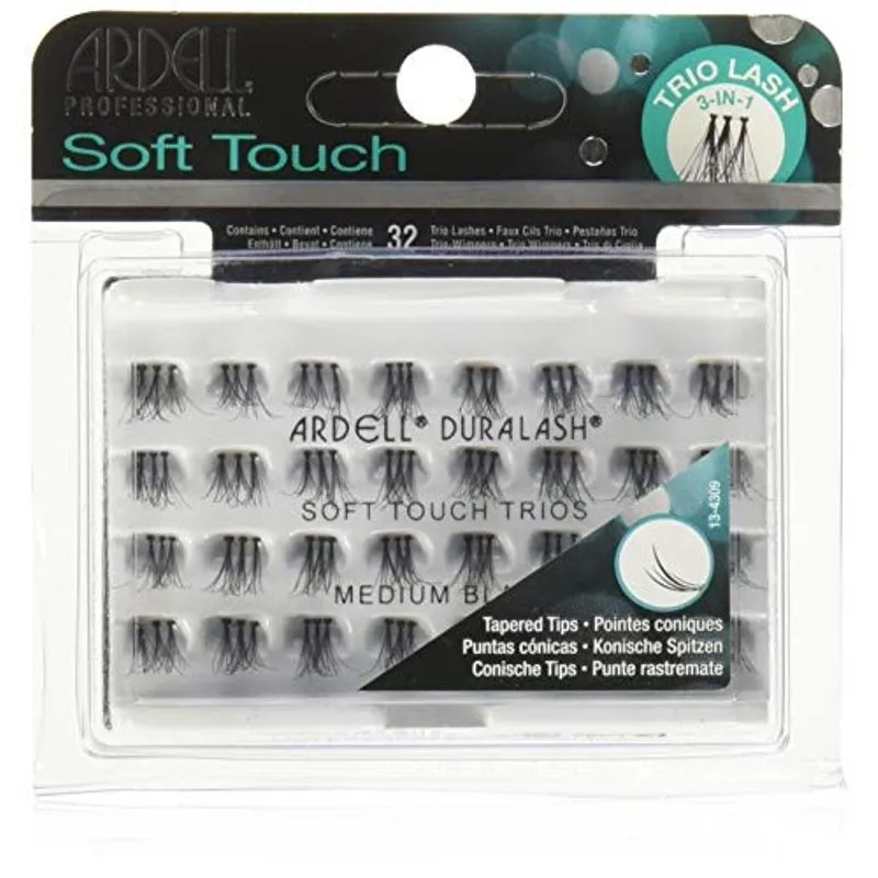Ardell Soft Touch Trio Individual Com Nó, Preto Médio