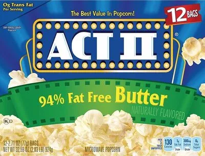 94% Fat Free Butter Naturally Flavored Popcorn