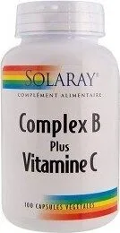 Solaray Complex B Plus Vitamine C - 100 Capsules Végétales