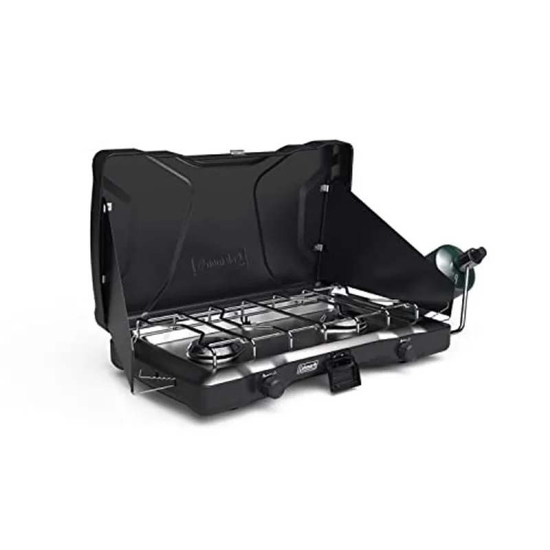 Fogão de acampamento Coleman Triton 2 queimadores a propano portátil