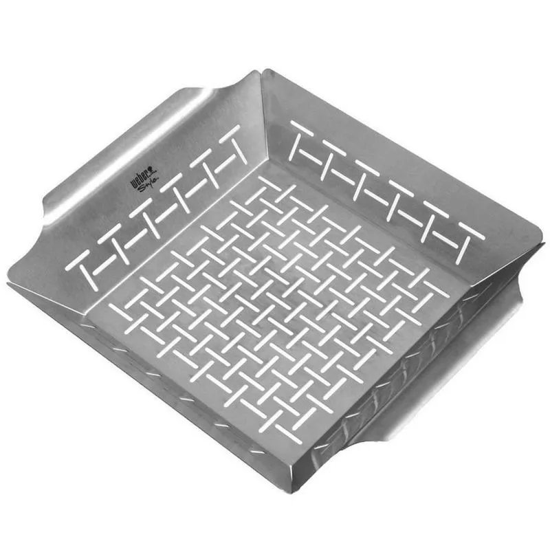 Weber Assadeira Perfurada em Aço Inox Pequena Weber