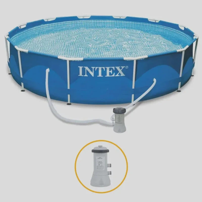 Piscina pvc Armação Redonda 4.485 L + Bomba Filtro 220V - Intex Piscina Intex 4.485 Litros Estrutural Azul Com Bomba Filtrante