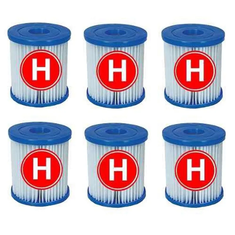 Pack Com 06 Unidades Cartucho Modelo H Refil Filtro Intex para Bomba Filtrante 1250 lh